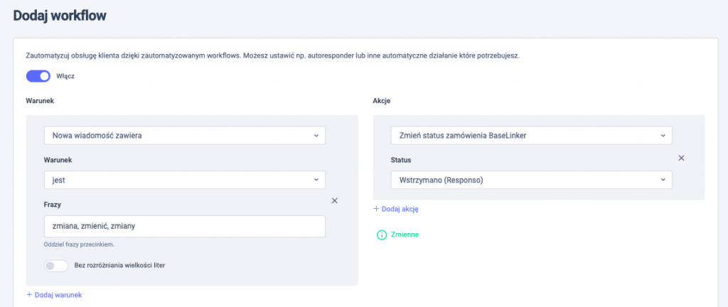 Automatyczna zmiana statusu zamówienia w BaseLinkerze