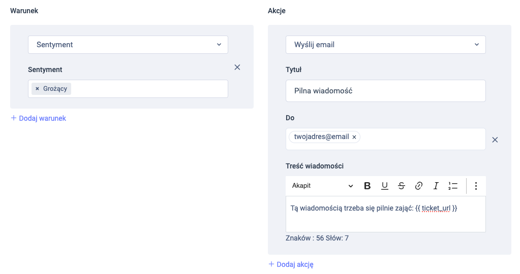 Automatyczna akcja pilna wiadomość w Święta