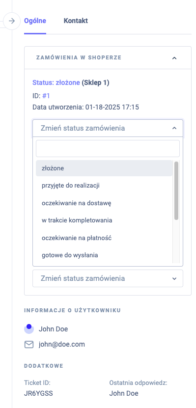 Shoper zamówienia