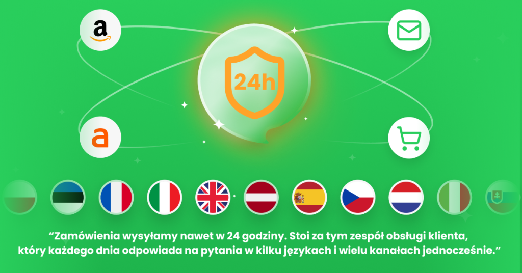 KROSNO: wysyłka w 24 godziny i obsługa w wielu językach Wysyłka w 24 godziny i wielojęzyczna obsługa klienta KROSNO: Amazon, Allegro, e-mail i sklep internetowy połączone w jednym panelu Responso.